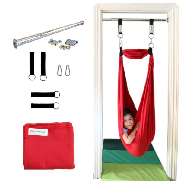 Version 1.0.0 Doorway Sensory Compression Swing - Red