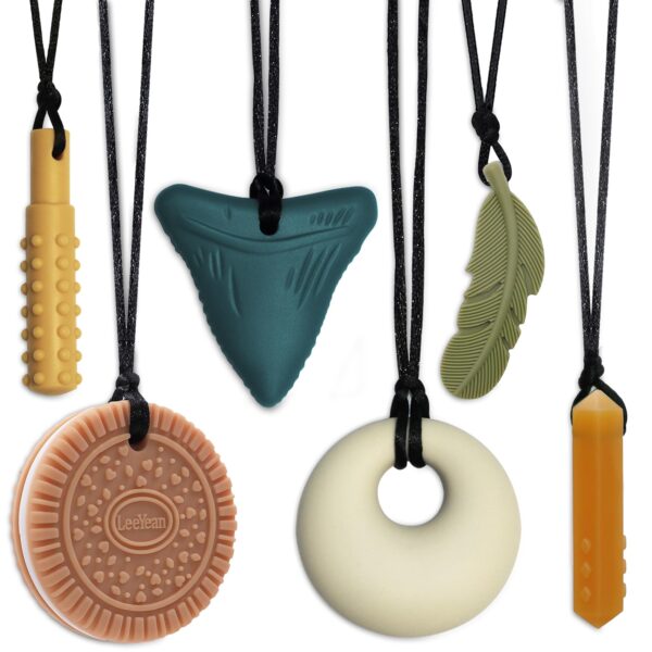 Version 1.0.0 Variety of Silicone Chewy Necklaces (6 Pack)