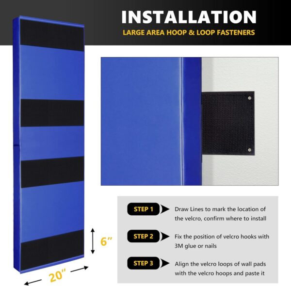 SAFE-3-1-2 Wall Padding Protector, Removable 2" Thick High-Density (Multiple Sizes)