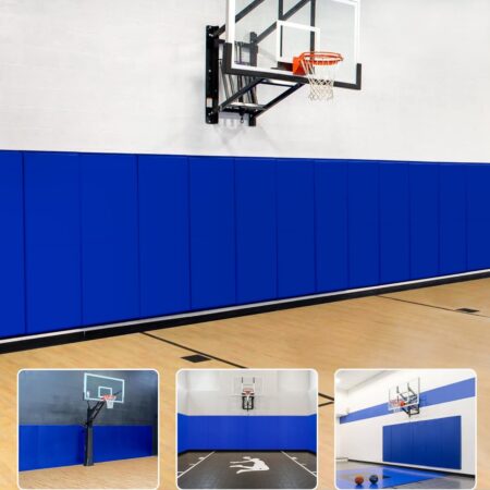 Blue wall pads in gym