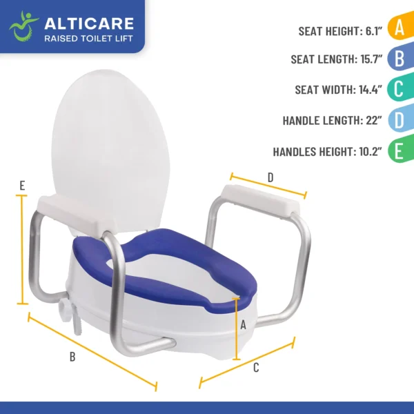 ADAP-19-6 AltiCare 5” Non-Slip Raised Toilet Seat