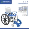 ADAP-24-1 Sidekick Shower Chair with Commode Opening and Wheel Attachments