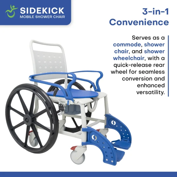ADAP-24-1 Sidekick Shower Chair with Commode Opening and Wheel Attachments