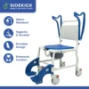 ADAP-24-3 Sidekick Shower Chair with Commode Opening and Wheel Attachments