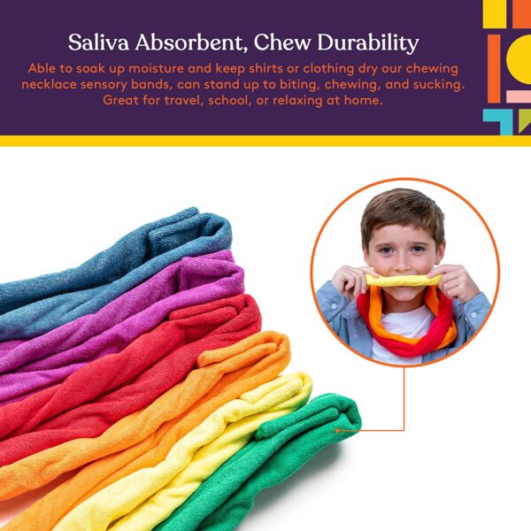 SENS-68-6 Chew Bands Terry Cloth Necklace Set (6 Pack)