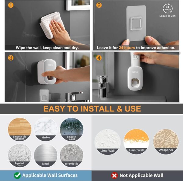 ADAP-36-5 Adaptive Wall Toothpaste Dispenser For Special Needs